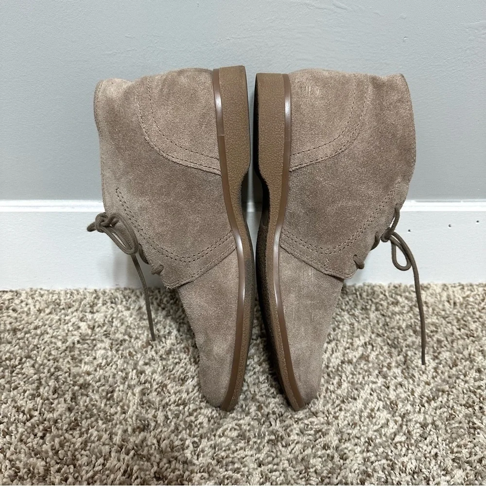 Franco Sarto Pebbles Ankle Chukka Bootie Brown Suede Leather
